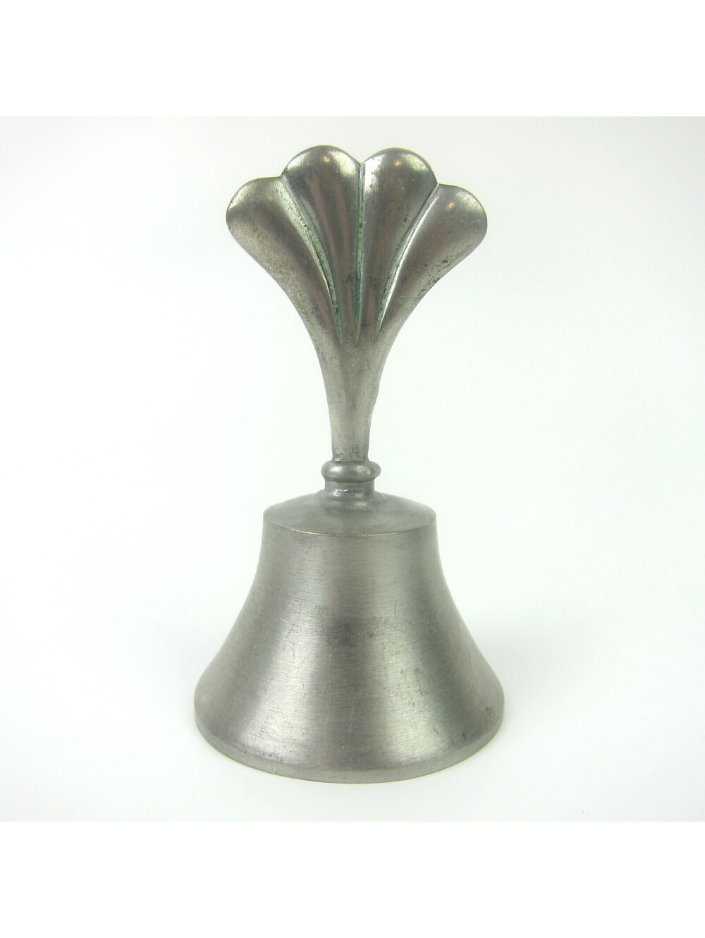 Vintage Woodbury Pewter Bell Decorative Handle 3.5" Silvertone Metal Dinner Bell